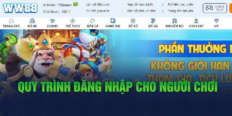 Quy trình đăng nhập cho người chơi